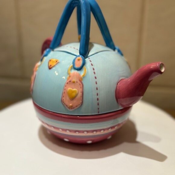 Ceramic 3 Piece Teapot Shaped like a HANDBAG !! - Picture 5 of 10